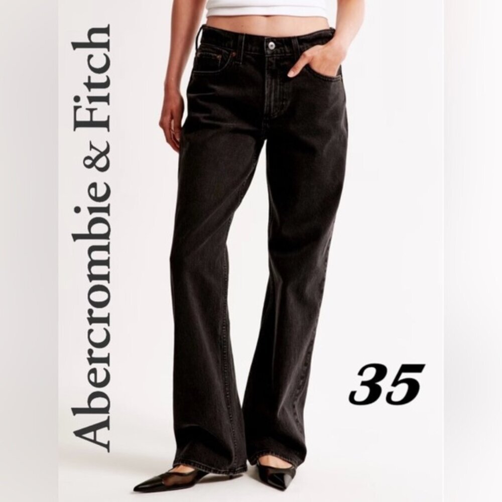 Abercrombie & Fitch - Women's Low Rise Baggy Jeans - Black. Size: 35/20 R (1854)
